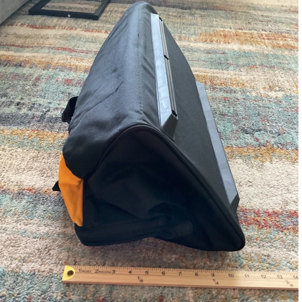 DEWALT 18 Inch Heavy Duty Canvas Tool Bag Yellow Black Wide Mouth Storage Box